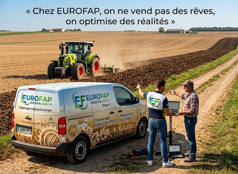 Reprogrammation moteur tracteur agricole, consommation de carburant et pannes mécaniques, faites des économies avec EUROFAP